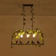 GLOBOSTAR® NEST 01646 Vintage Κρεμαστό Φωτιστικό Οροφής με Ντουί 3 x E27 AC 220-240V IP20 - Μαύρο & Πράσινο - Μ86 x Π38 x Y37cm