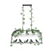GLOBOSTAR® NEST 01646 Vintage Κρεμαστό Φωτιστικό Οροφής με Ντουί 3 x E27 AC 220-240V IP20 - Μαύρο & Πράσινο - Μ86 x Π38 x Y37cm