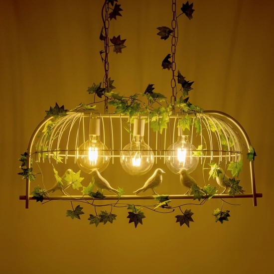GLOBOSTAR® NEST 01647 Vintage Κρεμαστό Φωτιστικό Οροφής με Ντουί 3 x E27 AC 220-240V IP20 - Λευκό & Πράσινο - Μ86 x Π37 x Y40cm GLOBOSTAR® NEST 01647 Vintage Κρεμαστό Φωτιστικό Οροφής με Ντουί 3 x E27 AC 220-240V IP20 - Λευκό & Πράσινο - Μ86 x Π37 x Y40cm
