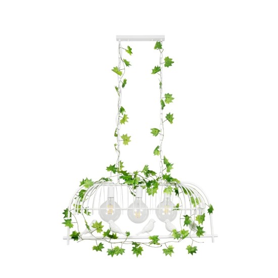 GLOBOSTAR® NEST 01647 Vintage Κρεμαστό Φωτιστικό Οροφής με Ντουί 3 x E27 AC 220-240V IP20 - Λευκό & Πράσινο - Μ86 x Π37 x Y40cm GLOBOSTAR® NEST 01647 Vintage Κρεμαστό Φωτιστικό Οροφής με Ντουί 3 x E27 AC 220-240V IP20 - Λευκό & Πράσινο - Μ86 x Π37 x Y40cm
