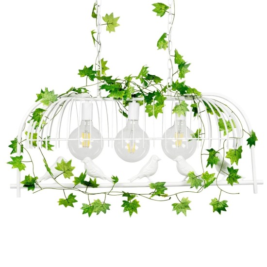GLOBOSTAR® NEST 01647 Vintage Κρεμαστό Φωτιστικό Οροφής με Ντουί 3 x E27 AC 220-240V IP20 - Λευκό & Πράσινο - Μ86 x Π37 x Y40cm GLOBOSTAR® NEST 01647 Vintage Κρεμαστό Φωτιστικό Οροφής με Ντουί 3 x E27 AC 220-240V IP20 - Λευκό & Πράσινο - Μ86 x Π37 x Y40cm