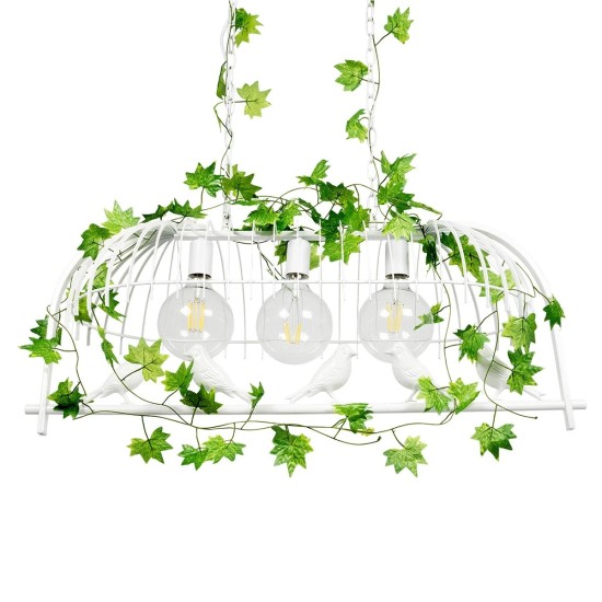 GLOBOSTAR® NEST 01647 Vintage Κρεμαστό Φωτιστικό Οροφής με Ντουί 3 x E27 AC 220-240V IP20 - Λευκό & Πράσινο - Μ86 x Π37 x Y40cm GLOBOSTAR® NEST 01647 Vintage Κρεμαστό Φωτιστικό Οροφής με Ντουί 3 x E27 AC 220-240V IP20 - Λευκό & Πράσινο - Μ86 x Π37 x Y40cm