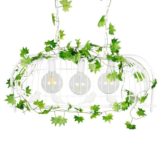 GLOBOSTAR® NEST 01647 Vintage Κρεμαστό Φωτιστικό Οροφής με Ντουί 3 x E27 AC 220-240V IP20 - Λευκό & Πράσινο - Μ86 x Π37 x Y40cm GLOBOSTAR® NEST 01647 Vintage Κρεμαστό Φωτιστικό Οροφής με Ντουί 3 x E27 AC 220-240V IP20 - Λευκό & Πράσινο - Μ86 x Π37 x Y40cm