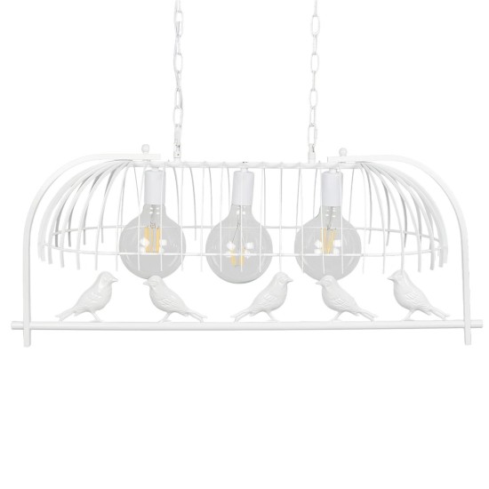 GLOBOSTAR® NEST 01647 Vintage Κρεμαστό Φωτιστικό Οροφής με Ντουί 3 x E27 AC 220-240V IP20 - Λευκό & Πράσινο - Μ86 x Π37 x Y40cm GLOBOSTAR® NEST 01647 Vintage Κρεμαστό Φωτιστικό Οροφής με Ντουί 3 x E27 AC 220-240V IP20 - Λευκό & Πράσινο - Μ86 x Π37 x Y40cm