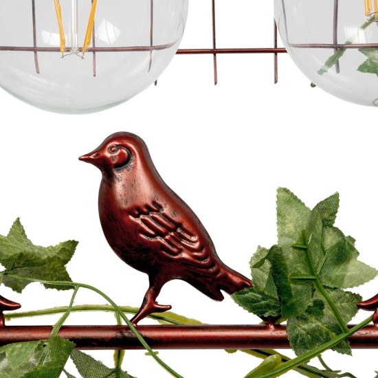 GLOBOSTAR® NEST 01648 Vintage Κρεμαστό Φωτιστικό Οροφής με Ντουί 3 x E27 AC 220-240V IP20 - Χάλκινο & Πράσινο - Μ86 x Π37 x Y40cm