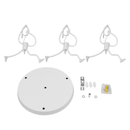 GLOBOSTAR® LITTLE MAN 01654 Μοντέρνο Κρεμαστό Φωτιστικό Οροφής με Ντουί 3 x E27 AC 220-240V IP20 - Λευκό - Μ45 x Π45 x Υ40cm GLOBOSTAR® LITTLE MAN 01654 Μοντέρνο Κρεμαστό Φωτιστικό Οροφής με Ντουί 3 x E27 AC 220-240V IP20 - Λευκό - Μ45 x Π45 x Υ40cm