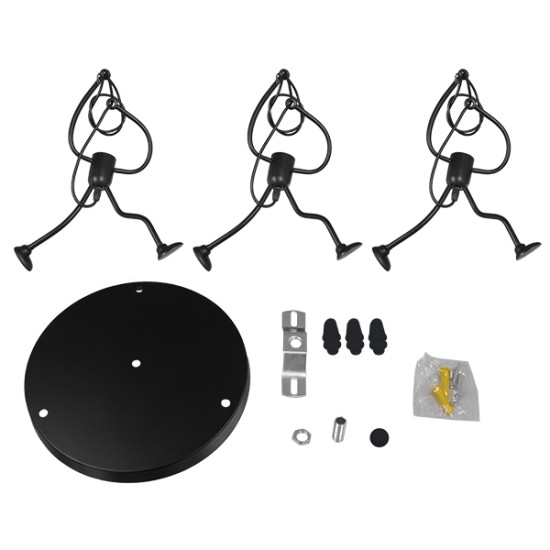 GLOBOSTAR® LITTLE MAN 01655 Μοντέρνο Κρεμαστό Φωτιστικό Οροφής με Ντουί 3 x E27 AC 220-240V IP20 - Μαύρο - Μ45 x Π45 x Υ40cm GLOBOSTAR® LITTLE MAN 01655 Μοντέρνο Κρεμαστό Φωτιστικό Οροφής με Ντουί 3 x E27 AC 220-240V IP20 - Μαύρο - Μ45 x Π45 x Υ40cm