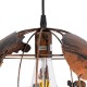 GLOBOSTAR® EARTH 01662 Vintage Κρεμαστό Φωτιστικό Οροφής με Ντουί 1 x E27 AC 220-240V IP20 - Χάλκινο - Μ30 x Π30 x Y30cm