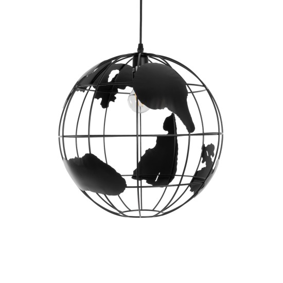 GLOBOSTAR® EARTH 01663 Vintage Κρεμαστό Φωτιστικό Οροφής με Ντουί 1 x E27 AC 220-240V IP20 - Μαύρο - Μ40 x Π40 x Υ38cm GLOBOSTAR® EARTH 01663 Vintage Κρεμαστό Φωτιστικό Οροφής με Ντουί 1 x E27 AC 220-240V IP20 - Μαύρο - Μ40 x Π40 x Υ38cm