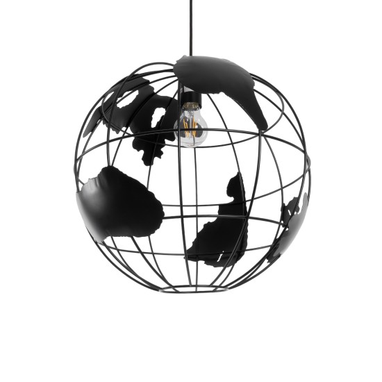 GLOBOSTAR® EARTH 01663 Vintage Κρεμαστό Φωτιστικό Οροφής με Ντουί 1 x E27 AC 220-240V IP20 - Μαύρο - Μ40 x Π40 x Υ38cm GLOBOSTAR® EARTH 01663 Vintage Κρεμαστό Φωτιστικό Οροφής με Ντουί 1 x E27 AC 220-240V IP20 - Μαύρο - Μ40 x Π40 x Υ38cm
