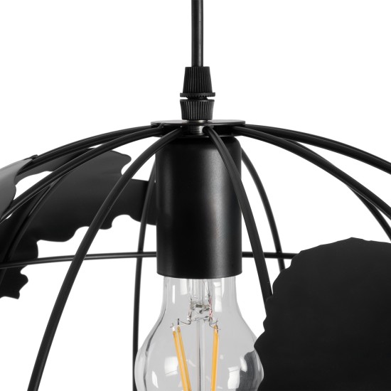 GLOBOSTAR® EARTH 01663 Vintage Κρεμαστό Φωτιστικό Οροφής με Ντουί 1 x E27 AC 220-240V IP20 - Μαύρο - Μ40 x Π40 x Υ38cm GLOBOSTAR® EARTH 01663 Vintage Κρεμαστό Φωτιστικό Οροφής με Ντουί 1 x E27 AC 220-240V IP20 - Μαύρο - Μ40 x Π40 x Υ38cm