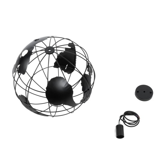 GLOBOSTAR® EARTH 01663 Vintage Κρεμαστό Φωτιστικό Οροφής με Ντουί 1 x E27 AC 220-240V IP20 - Μαύρο - Μ40 x Π40 x Υ38cm GLOBOSTAR® EARTH 01663 Vintage Κρεμαστό Φωτιστικό Οροφής με Ντουί 1 x E27 AC 220-240V IP20 - Μαύρο - Μ40 x Π40 x Υ38cm