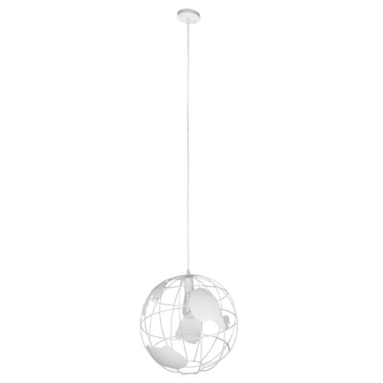 GLOBOSTAR® EARTH 01664 Vintage Κρεμαστό Φωτιστικό Οροφής με Ντουί 1 x E27 AC 220-240V IP20 - Λευκό - Μ40 x Π40 x Y40cm GLOBOSTAR® EARTH 01664 Vintage Κρεμαστό Φωτιστικό Οροφής με Ντουί 1 x E27 AC 220-240V IP20 - Λευκό - Μ40 x Π40 x Y40cm