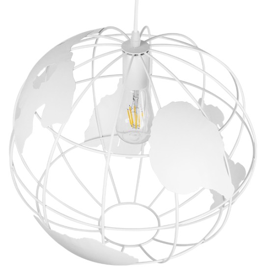 GLOBOSTAR® EARTH 01664 Vintage Κρεμαστό Φωτιστικό Οροφής με Ντουί 1 x E27 AC 220-240V IP20 - Λευκό - Μ40 x Π40 x Y40cm GLOBOSTAR® EARTH 01664 Vintage Κρεμαστό Φωτιστικό Οροφής με Ντουί 1 x E27 AC 220-240V IP20 - Λευκό - Μ40 x Π40 x Y40cm