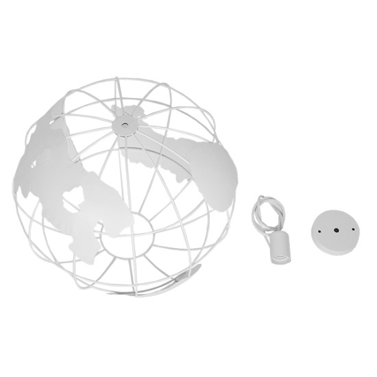 GLOBOSTAR® EARTH 01664 Vintage Κρεμαστό Φωτιστικό Οροφής με Ντουί 1 x E27 AC 220-240V IP20 - Λευκό - Μ40 x Π40 x Y40cm GLOBOSTAR® EARTH 01664 Vintage Κρεμαστό Φωτιστικό Οροφής με Ντουί 1 x E27 AC 220-240V IP20 - Λευκό - Μ40 x Π40 x Y40cm