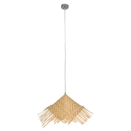 GLOBOSTAR® RICEHAT 01666 Boho Κρεμαστό Φωτιστικό Οροφής με Ντουί 1 x E27 AC 220-240V IP20 - Μπεζ - Μ70 x Π70 x Y25cm GLOBOSTAR® RICEHAT 01666 Boho Κρεμαστό Φωτιστικό Οροφής με Ντουί 1 x E27 AC 220-240V IP20 - Μπεζ - Μ70 x Π70 x Y25cm