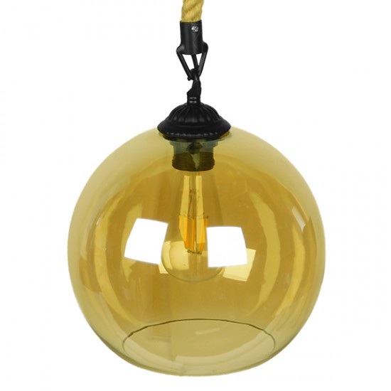 GLOBOSTAR® LENHAM 01668 Μοντέρνο Κρεμαστό Φωτιστικό Οροφής με Ντουί 1 x E27 AC 220-240V IP20 - Μπεζ & Μελί - Μ25 x Π25 x Y25cm GLOBOSTAR® LENHAM 01668 Μοντέρνο Κρεμαστό Φωτιστικό Οροφής με Ντουί 1 x E27 AC 220-240V IP20 - Μπεζ & Μελί - Μ25 x Π25 x Y25cm