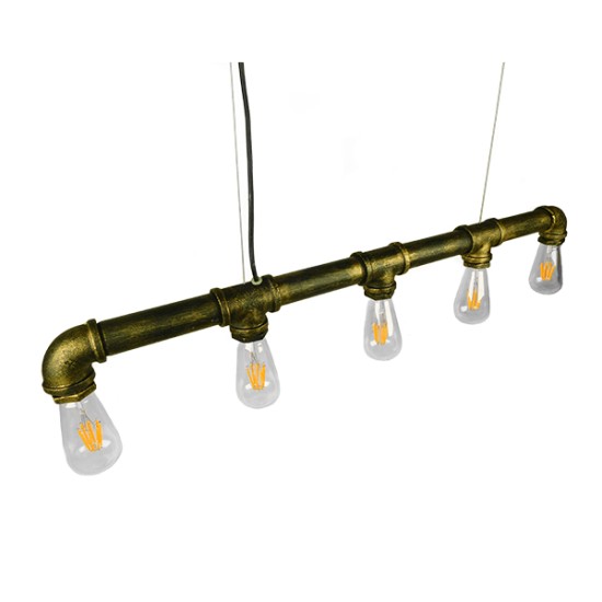 GLOBOSTAR® CANAL 01669 Vintage Κρεμαστό Φωτιστικό Οροφής με Ντουί 5 x E27 AC 220-240V IP20 - Μπρούτζινο - Μ92 x Π5 x Y8cm GLOBOSTAR® CANAL 01669 Vintage Κρεμαστό Φωτιστικό Οροφής με Ντουί 5 x E27 AC 220-240V IP20 - Μπρούτζινο - Μ92 x Π5 x Y8cm