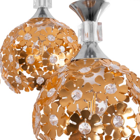 GLOBOSTAR® BOUQUET 01670 Μοντέρνο Κρεμαστό Φωτιστικό Οροφής με Ντουί 3 x E27 AC 220-240V IP20 - Πολύχρωμο - Μ46 x Π46 x Y23cm