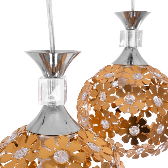 GLOBOSTAR® BOUQUET 01670 Μοντέρνο Κρεμαστό Φωτιστικό Οροφής με Ντουί 3 x E27 AC 220-240V IP20 - Πολύχρωμο - Μ46 x Π46 x Y23cm