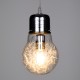 GLOBOSTAR® LAMP 01676 Μοντέρνο Κρεμαστό Φωτιστικό Οροφής με Ντουί 1 x E27 AC 220-240V IP20 - Ασημί & Διάφανο - Μ15 x Π15 x Υ27cm GLOBOSTAR® LAMP 01676 Μοντέρνο Κρεμαστό Φωτιστικό Οροφής με Ντουί 1 x E27 AC 220-240V IP20 - Ασημί & Διάφανο - Μ15 x Π15 x Υ27cm