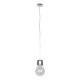 GLOBOSTAR® LAMP 01676 Μοντέρνο Κρεμαστό Φωτιστικό Οροφής με Ντουί 1 x E27 AC 220-240V IP20 - Ασημί & Διάφανο - Μ15 x Π15 x Υ27cm GLOBOSTAR® LAMP 01676 Μοντέρνο Κρεμαστό Φωτιστικό Οροφής με Ντουί 1 x E27 AC 220-240V IP20 - Ασημί & Διάφανο - Μ15 x Π15 x Υ27cm
