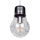 GLOBOSTAR® LAMP 01676 Μοντέρνο Κρεμαστό Φωτιστικό Οροφής με Ντουί 1 x E27 AC 220-240V IP20 - Ασημί & Διάφανο - Μ15 x Π15 x Υ27cm GLOBOSTAR® LAMP 01676 Μοντέρνο Κρεμαστό Φωτιστικό Οροφής με Ντουί 1 x E27 AC 220-240V IP20 - Ασημί & Διάφανο - Μ15 x Π15 x Υ27cm