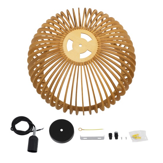 GLOBOSTAR® SCANDINAVIA 01699 Boho Κρεμαστό Φωτιστικό Οροφής με Ντουί 1 x E27 AC 220-240V IP20 - Μπεζ - Μ44 x Π44 x Υ28cm