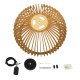 GLOBOSTAR® SCANDINAVIA 01699 Boho Κρεμαστό Φωτιστικό Οροφής με Ντουί 1 x E27 AC 220-240V IP20 - Μπεζ - Μ44 x Π44 x Υ28cm