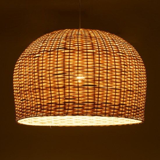 GLOBOSTAR® BERMUDA 01709 Boho Κρεμαστό Φωτιστικό Οροφής με Ντουί 1 x E27 AC 220-240V IP20 - Μπεζ - Μ55 x Π55 x Y26cm