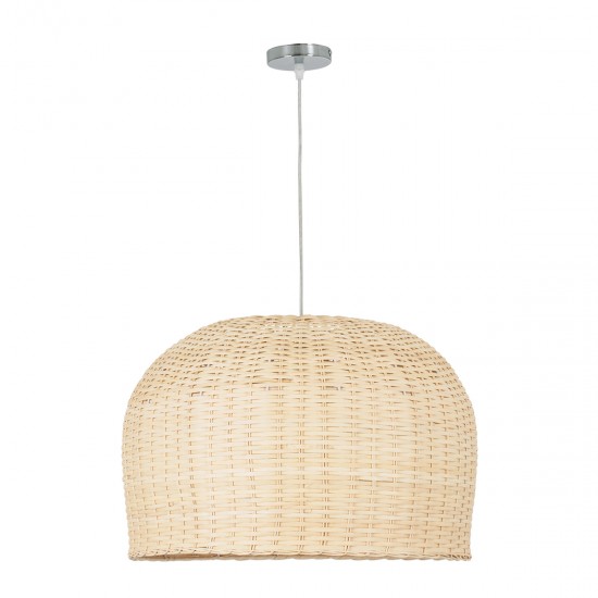 GLOBOSTAR® BERMUDA 01709 Boho Κρεμαστό Φωτιστικό Οροφής με Ντουί 1 x E27 AC 220-240V IP20 - Μπεζ - Μ55 x Π55 x Y26cm