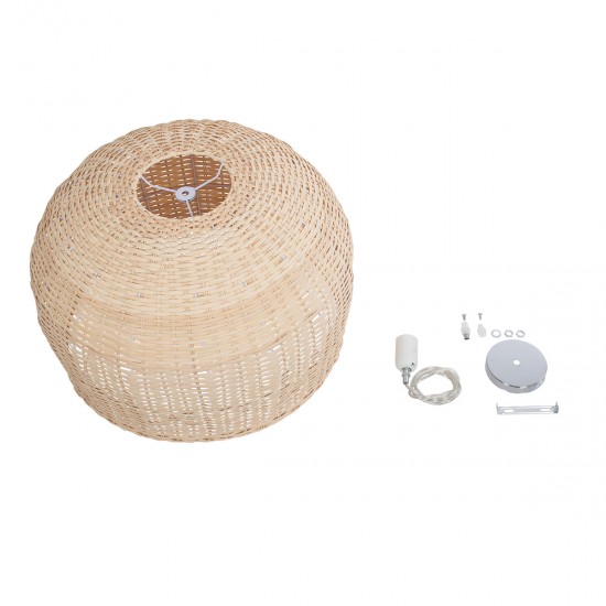GLOBOSTAR® BERMUDA 01709 Boho Κρεμαστό Φωτιστικό Οροφής με Ντουί 1 x E27 AC 220-240V IP20 - Μπεζ - Μ55 x Π55 x Y26cm