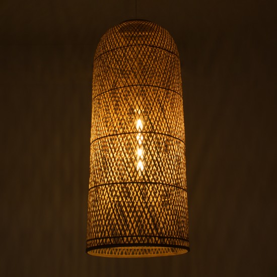GLOBOSTAR® CALERO 01712 Boho Κρεμαστό Φωτιστικό Οροφής με Ντουί 1 x E27 AC 220-240V IP20 - Μπεζ - Μ40 x Π40 x Υ90cm
