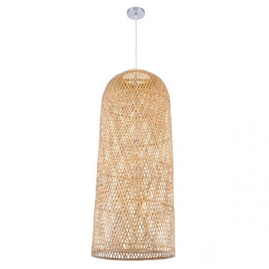 GLOBOSTAR® CALERO 01712 Boho Κρεμαστό Φωτιστικό Οροφής με Ντουί 1 x E27 AC 220-240V IP20 - Μπεζ - Μ40 x Π40 x Υ90cm