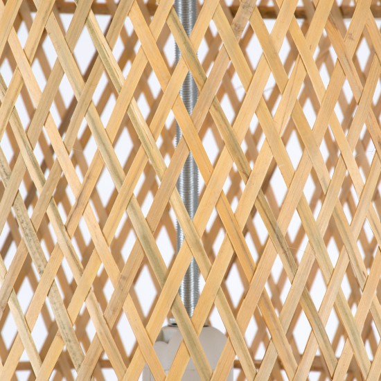 GLOBOSTAR® CALERO 01712 Boho Κρεμαστό Φωτιστικό Οροφής με Ντουί 1 x E27 AC 220-240V IP20 - Μπεζ - Μ40 x Π40 x Υ90cm