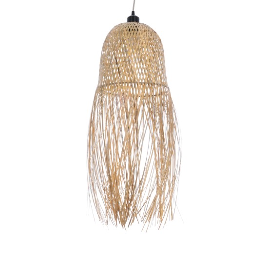 GLOBOSTAR® MANILA 01713 Boho Κρεμαστό Φωτιστικό Οροφής με Ντουί 1 x E27 AC 220-240V IP20 - Μπεζ - Μ25 x Π25 x Υ60cm