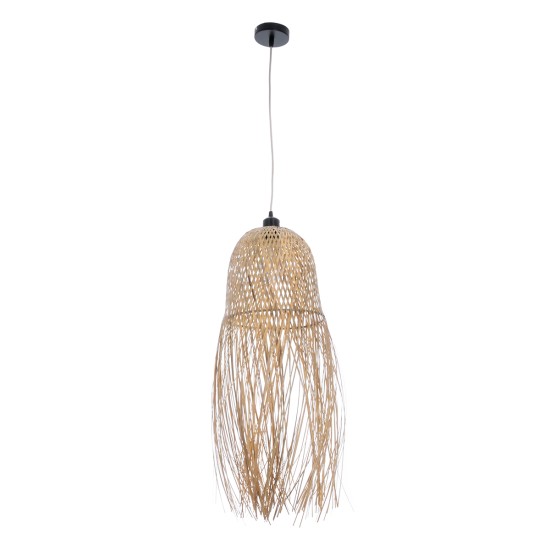 GLOBOSTAR® MANILA 01713 Boho Κρεμαστό Φωτιστικό Οροφής με Ντουί 1 x E27 AC 220-240V IP20 - Μπεζ - Μ25 x Π25 x Υ60cm