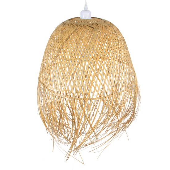 GLOBOSTAR® MANILA 01714 Boho Κρεμαστό Φωτιστικό Οροφής με Ντουί 1 x E27 AC 220-240V IP20 - Μπεζ - Μ45 x Π45 x Υ60cm