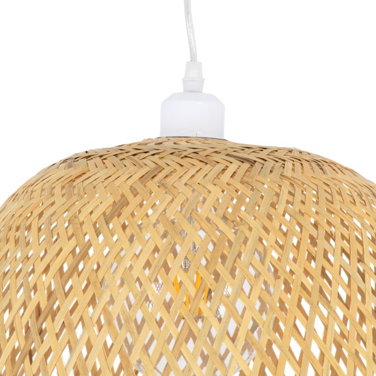 GLOBOSTAR® MANILA 01714 Boho Κρεμαστό Φωτιστικό Οροφής με Ντουί 1 x E27 AC 220-240V IP20 - Μπεζ - Μ45 x Π45 x Υ60cm