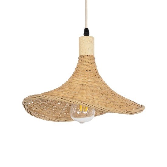 GLOBOSTAR® CUBA 01715 Boho Κρεμαστό Φωτιστικό Οροφής με Ντουί 1 x E27 AC 220-240V IP20 - Μπεζ - Μ33 x Π30 x Υ22cm GLOBOSTAR® CUBA 01715 Boho Κρεμαστό Φωτιστικό Οροφής με Ντουί 1 x E27 AC 220-240V IP20 - Μπεζ - Μ33 x Π30 x Υ22cm