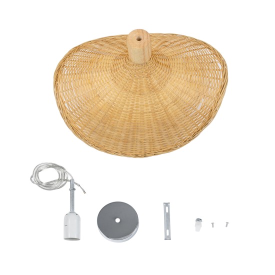 GLOBOSTAR® CUBA 01715 Boho Κρεμαστό Φωτιστικό Οροφής με Ντουί 1 x E27 AC 220-240V IP20 - Μπεζ - Μ33 x Π30 x Υ22cm GLOBOSTAR® CUBA 01715 Boho Κρεμαστό Φωτιστικό Οροφής με Ντουί 1 x E27 AC 220-240V IP20 - Μπεζ - Μ33 x Π30 x Υ22cm