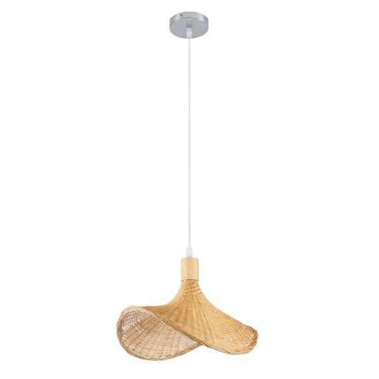 GLOBOSTAR® CUBA 01715 Boho Κρεμαστό Φωτιστικό Οροφής με Ντουί 1 x E27 AC 220-240V IP20 - Μπεζ - Μ33 x Π30 x Υ22cm GLOBOSTAR® CUBA 01715 Boho Κρεμαστό Φωτιστικό Οροφής με Ντουί 1 x E27 AC 220-240V IP20 - Μπεζ - Μ33 x Π30 x Υ22cm