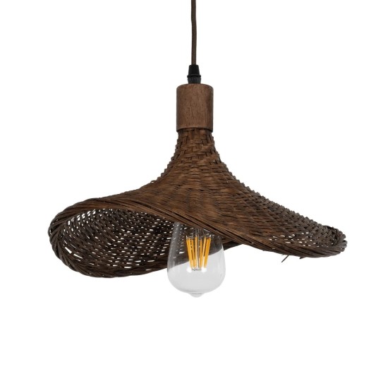 GLOBOSTAR® CUBA 01716 Boho Κρεμαστό Φωτιστικό Οροφής με Ντουί 1 x E27 AC 220-240V IP20 - Καφέ - Μ33 x Π30 x Υ22cm GLOBOSTAR® CUBA 01716 Boho Κρεμαστό Φωτιστικό Οροφής με Ντουί 1 x E27 AC 220-240V IP20 - Καφέ - Μ33 x Π30 x Υ22cm