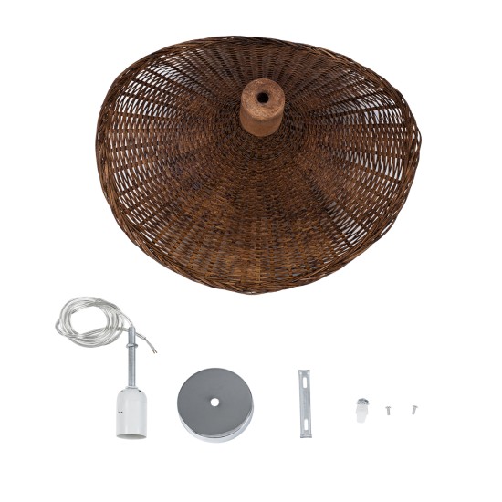 GLOBOSTAR® CUBA 01716 Boho Κρεμαστό Φωτιστικό Οροφής με Ντουί 1 x E27 AC 220-240V IP20 - Καφέ - Μ33 x Π30 x Υ22cm GLOBOSTAR® CUBA 01716 Boho Κρεμαστό Φωτιστικό Οροφής με Ντουί 1 x E27 AC 220-240V IP20 - Καφέ - Μ33 x Π30 x Υ22cm