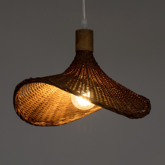 GLOBOSTAR® CUBA 01716 Boho Κρεμαστό Φωτιστικό Οροφής με Ντουί 1 x E27 AC 220-240V IP20 - Καφέ - Μ33 x Π30 x Υ22cm GLOBOSTAR® CUBA 01716 Boho Κρεμαστό Φωτιστικό Οροφής με Ντουί 1 x E27 AC 220-240V IP20 - Καφέ - Μ33 x Π30 x Υ22cm