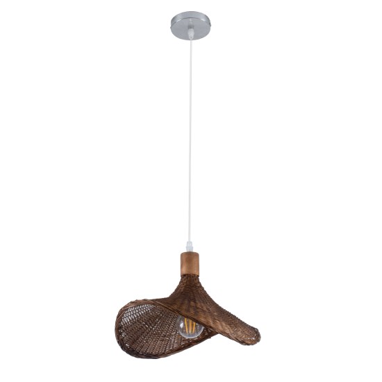 GLOBOSTAR® CUBA 01716 Boho Κρεμαστό Φωτιστικό Οροφής με Ντουί 1 x E27 AC 220-240V IP20 - Καφέ - Μ33 x Π30 x Υ22cm GLOBOSTAR® CUBA 01716 Boho Κρεμαστό Φωτιστικό Οροφής με Ντουί 1 x E27 AC 220-240V IP20 - Καφέ - Μ33 x Π30 x Υ22cm