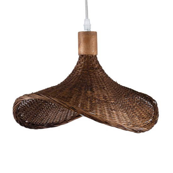 GLOBOSTAR® CUBA 01716 Boho Κρεμαστό Φωτιστικό Οροφής με Ντουί 1 x E27 AC 220-240V IP20 - Καφέ - Μ33 x Π30 x Υ22cm GLOBOSTAR® CUBA 01716 Boho Κρεμαστό Φωτιστικό Οροφής με Ντουί 1 x E27 AC 220-240V IP20 - Καφέ - Μ33 x Π30 x Υ22cm