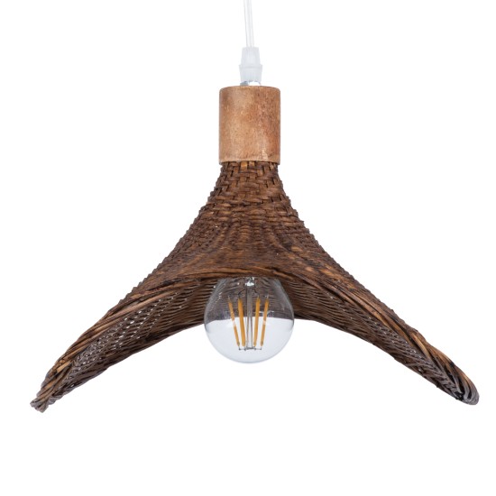 GLOBOSTAR® CUBA 01716 Boho Κρεμαστό Φωτιστικό Οροφής με Ντουί 1 x E27 AC 220-240V IP20 - Καφέ - Μ33 x Π30 x Υ22cm GLOBOSTAR® CUBA 01716 Boho Κρεμαστό Φωτιστικό Οροφής με Ντουί 1 x E27 AC 220-240V IP20 - Καφέ - Μ33 x Π30 x Υ22cm