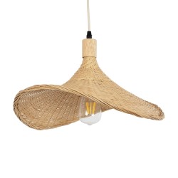 GLOBOSTAR® CUBA 01717 Boho Κρεμαστό Φωτιστικό Οροφής με Ντουί 1 x E27 AC 220-240V IP20 - Μπεζ - Μ43 x Π40 x Υ28cm