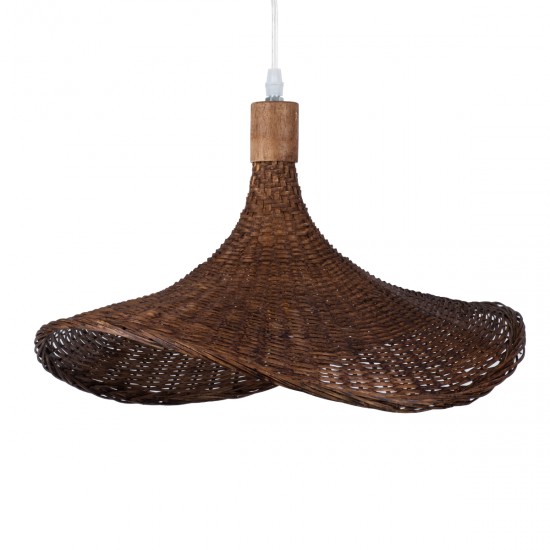 GLOBOSTAR® CUBA 01718 Boho Κρεμαστό Φωτιστικό Οροφής με Ντουί 1 x E27 AC 220-240V IP20 - Καφέ - Μ43 x Π40 x Y28cm GLOBOSTAR® CUBA 01718 Boho Κρεμαστό Φωτιστικό Οροφής με Ντουί 1 x E27 AC 220-240V IP20 - Καφέ - Μ43 x Π40 x Y28cm